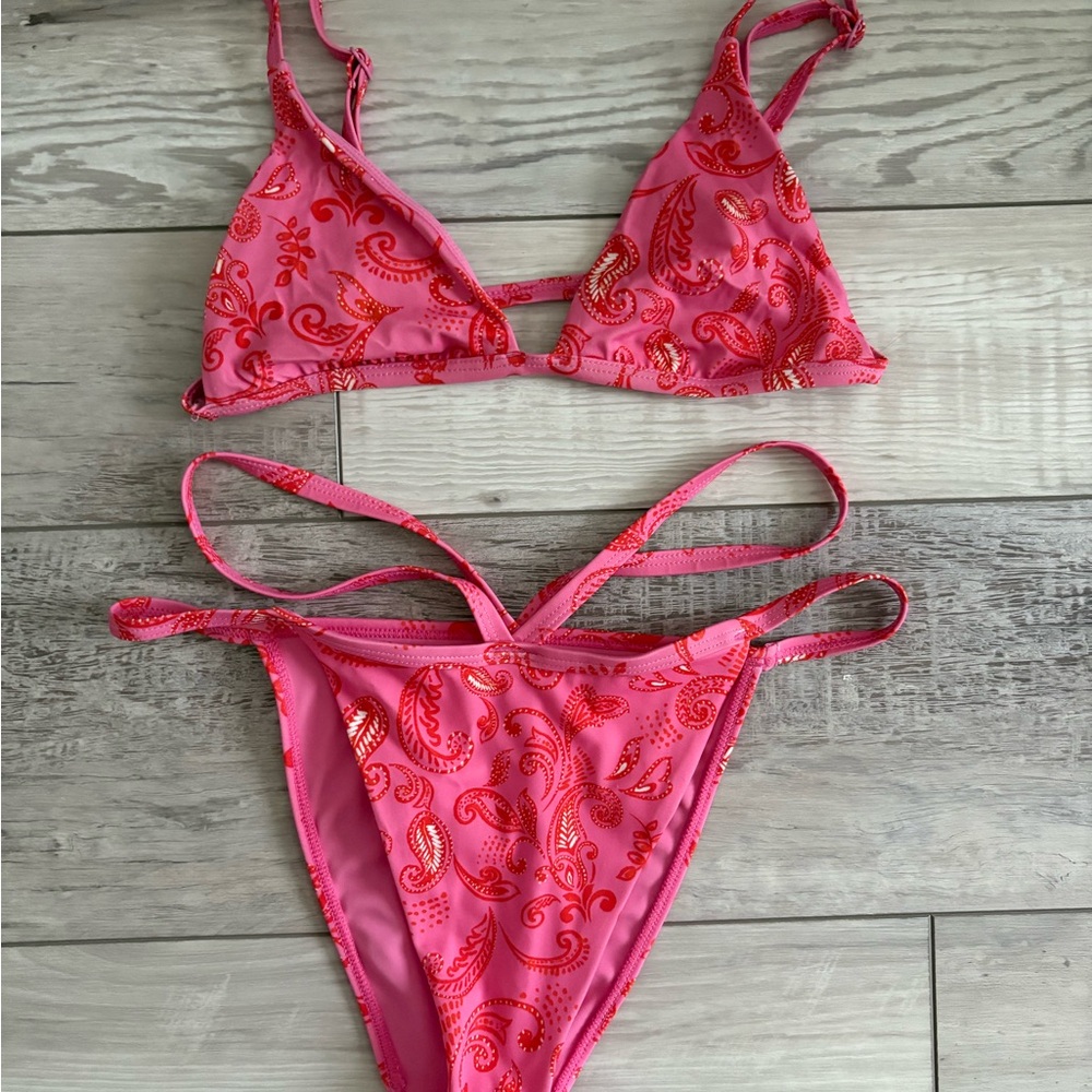 PacSun Pink and Red Bikini Set